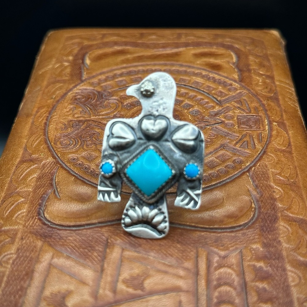Sterling silver Thunderbird ring Navajo Richard Yazza Native American jewelry - Picture 3 of 9